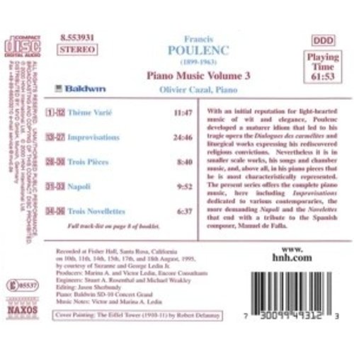 Naxos Poulenc: Piano Music Vol.3