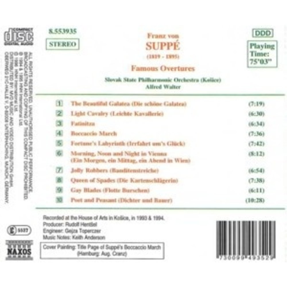 Naxos Suppe: Famous Overtures