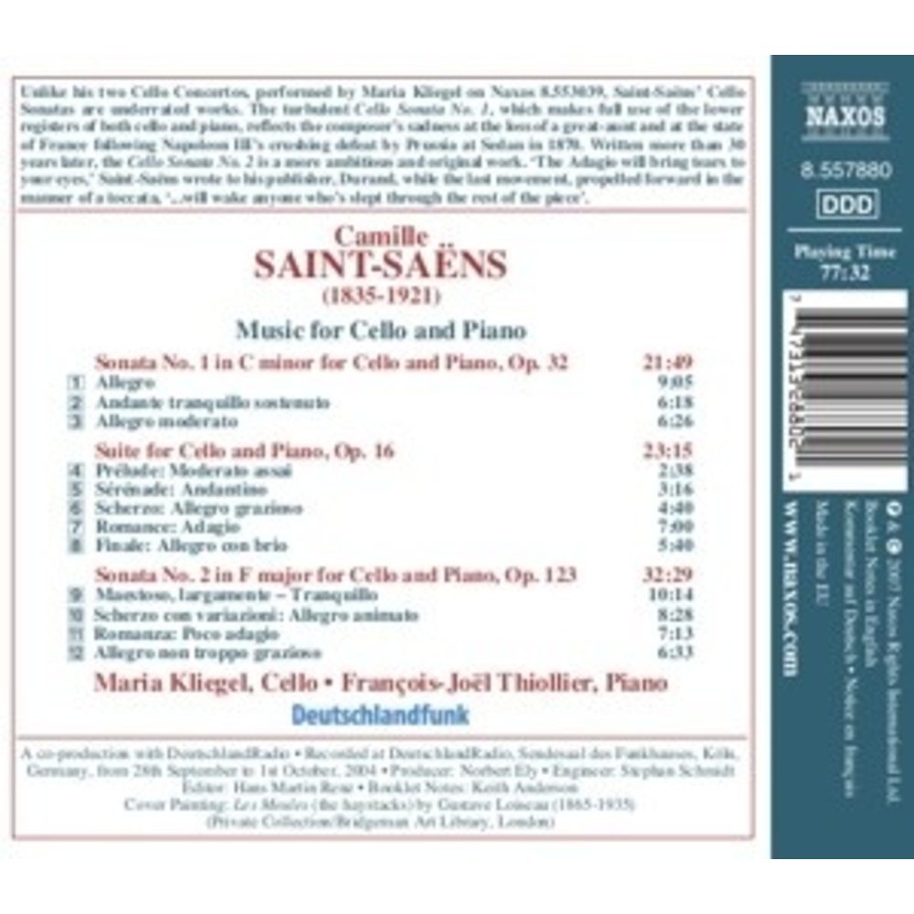 Naxos Saint-Saens: Cello Sonatas N.1