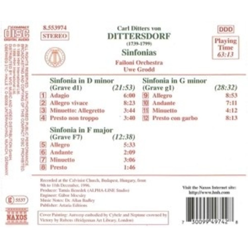 Naxos Dittersdorf: Sinfonias