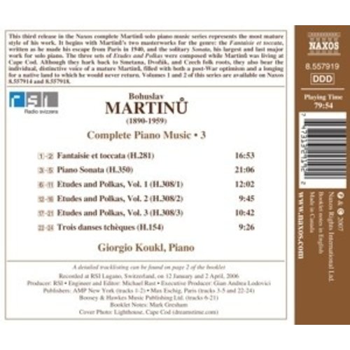 Naxos Martinu: Piano Music V.3