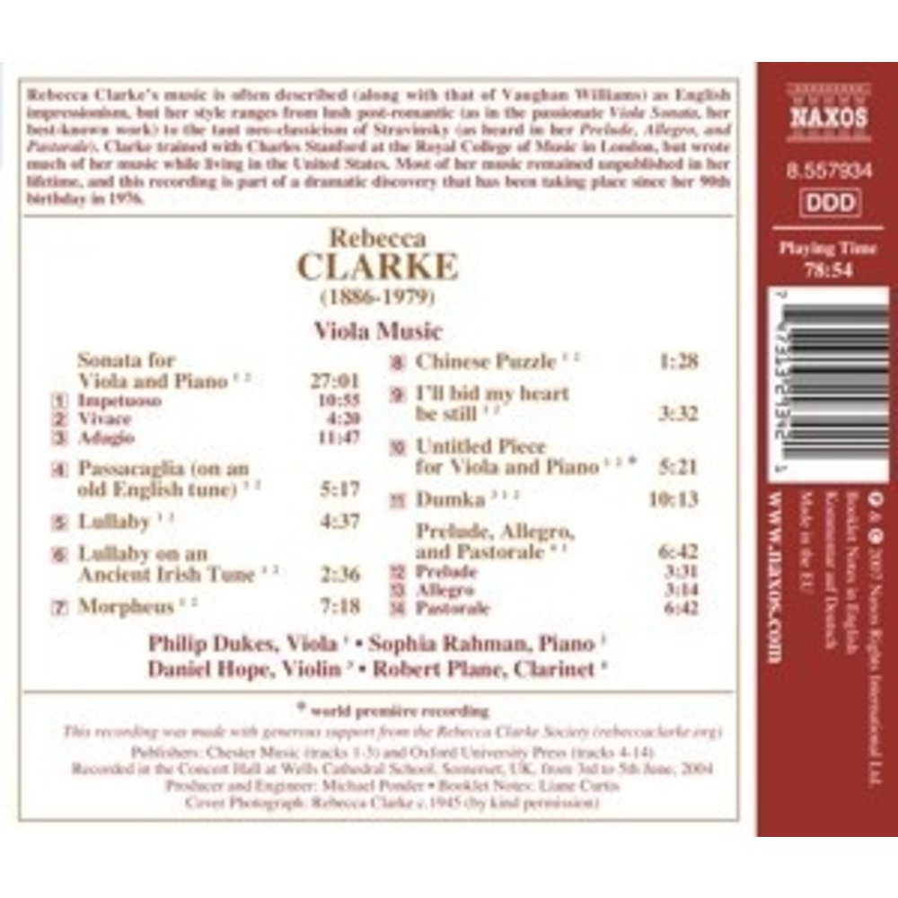 Naxos Clarke, R: Viola Music