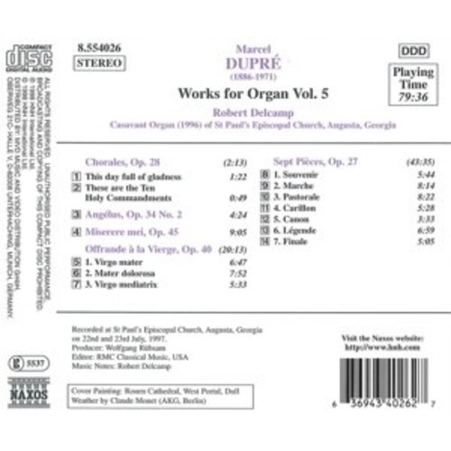 Naxos Dupre: Works For Organ Vol.5