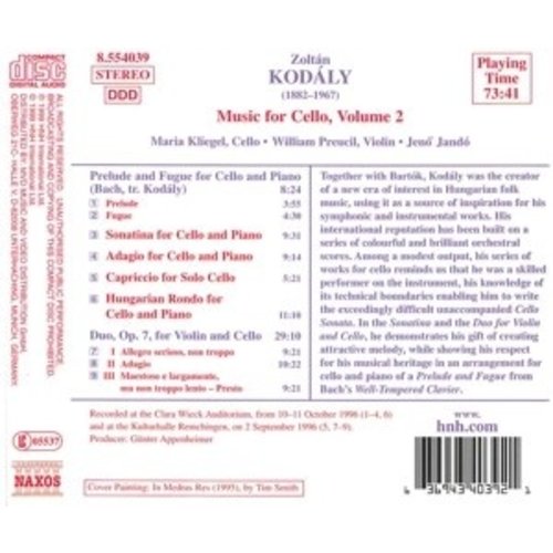 Naxos Kodaly: Music For Cello Vol.2