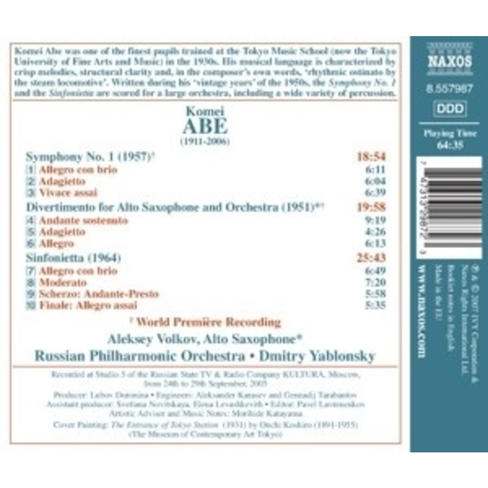 Naxos Abe: Symphony No. 1, Divertimento