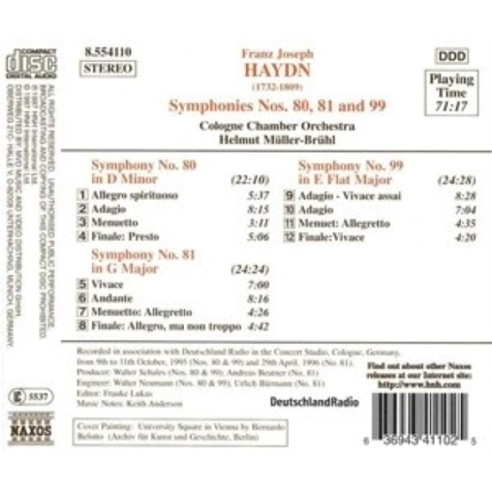 Naxos Haydn:sym.nos.80,81 And 99