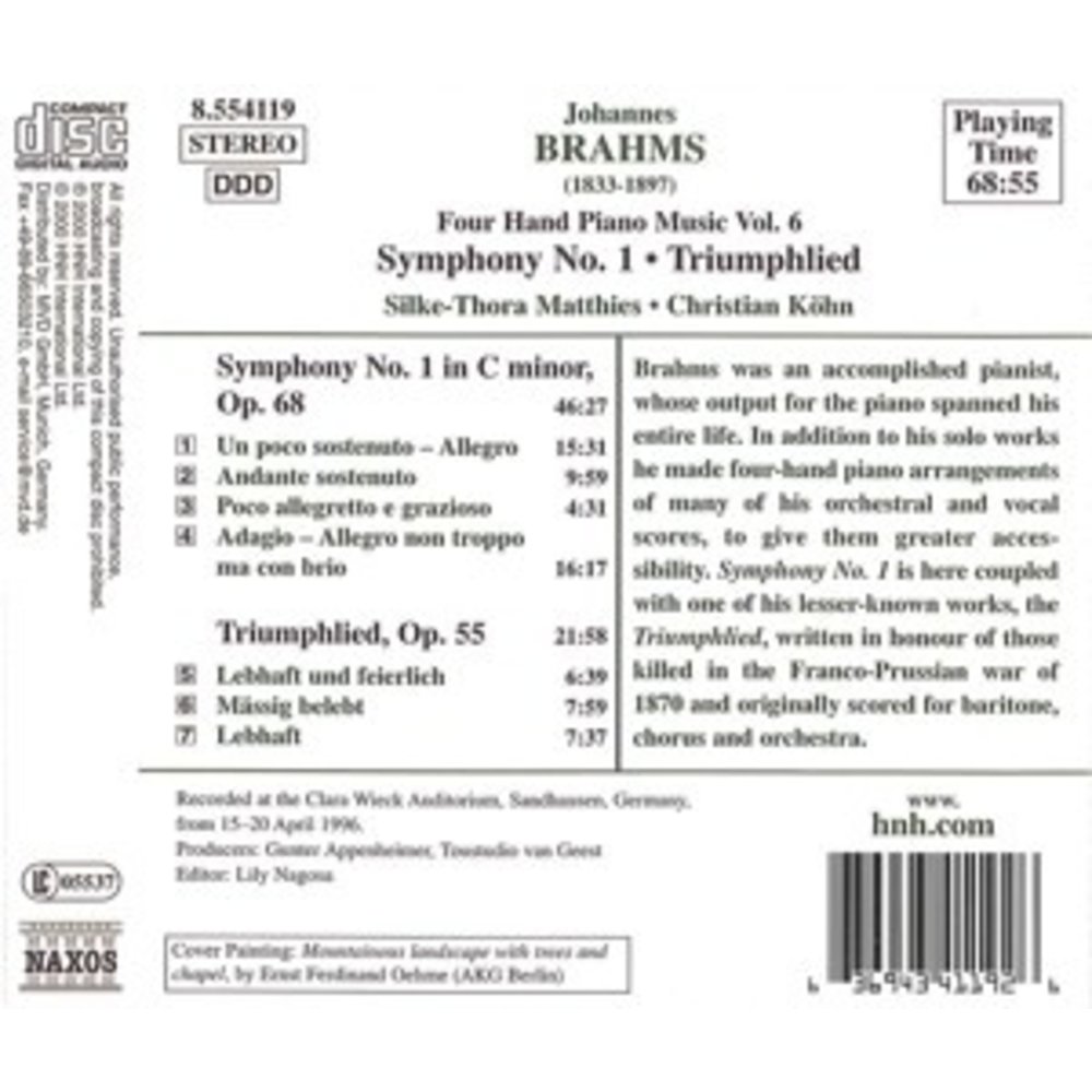 Naxos Brahms: 4Hand Pia. Mus. Vol. 6