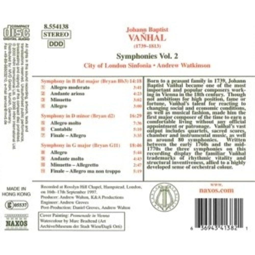 Naxos Vanhal: Symphonies Vol. 2