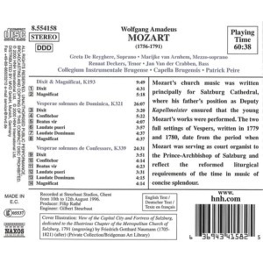 Naxos Mozart: Solemn Vespers