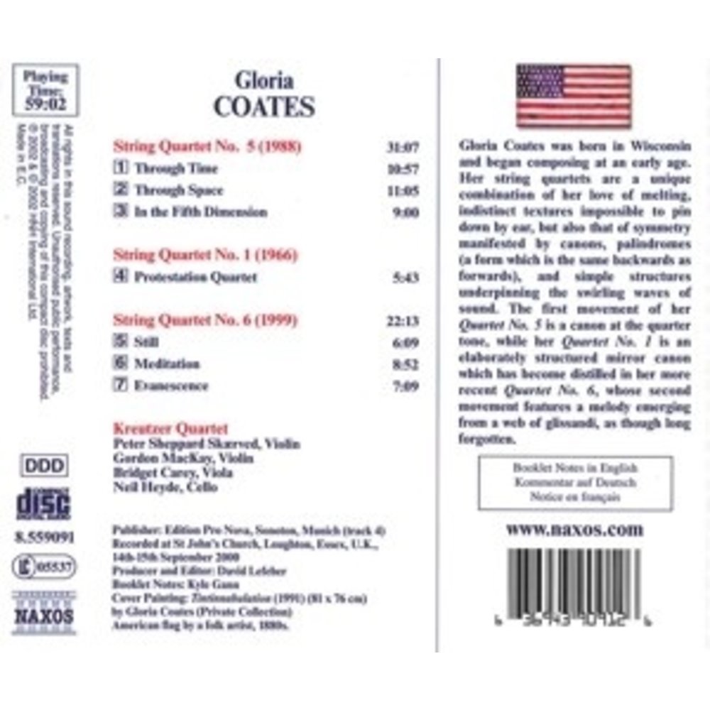 Naxos Gloria Coates: String Quartets