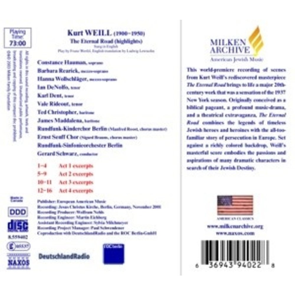 Naxos Weill Kurt : The Eternal Road