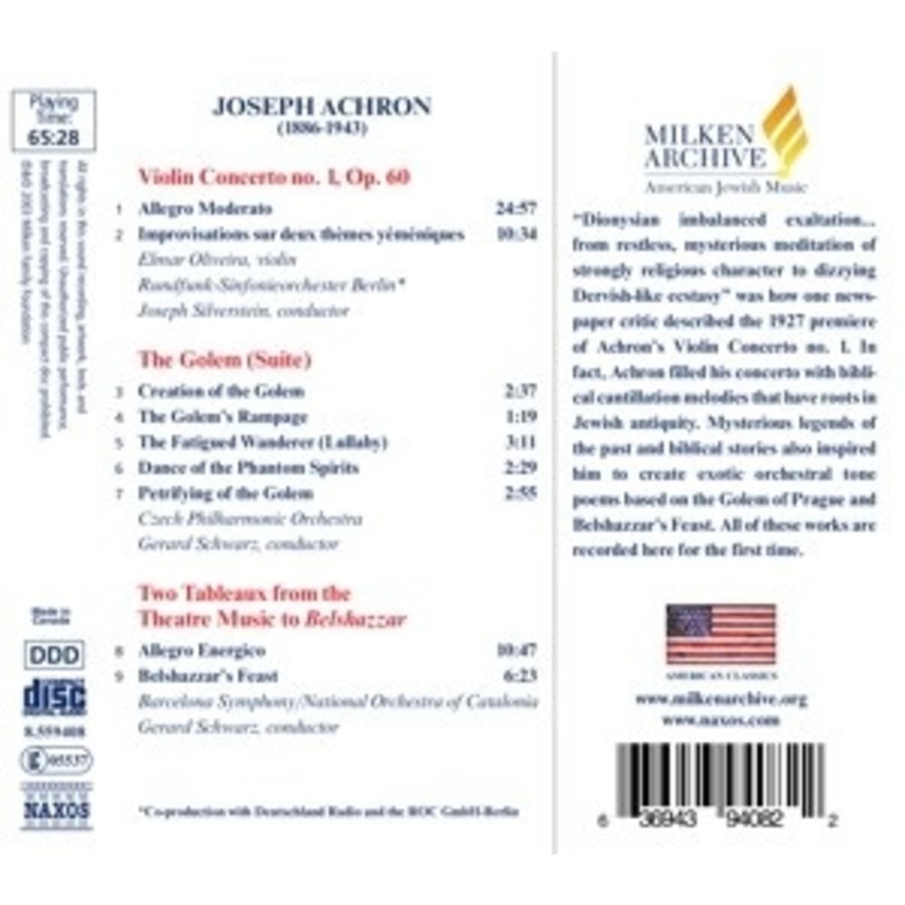 Naxos Achron: Violin Concerto No. 1