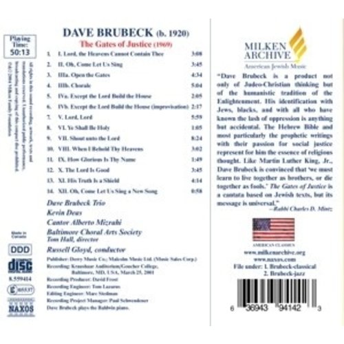 Naxos Brubeck: Gates Of Justice (The
