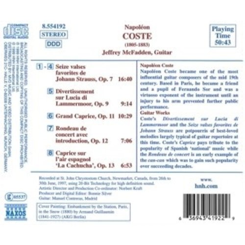 Naxos Coste: Guitar Works Opp. 7-9