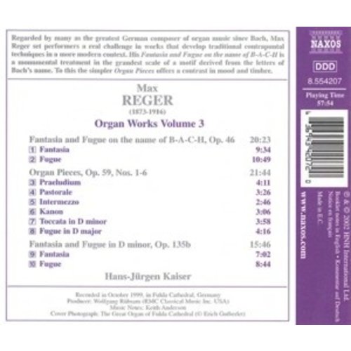 Naxos Reger: Organ Works Vol.3