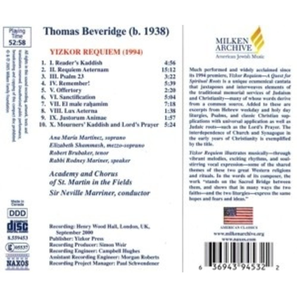 Naxos Beveridge: Yizkor Requiem