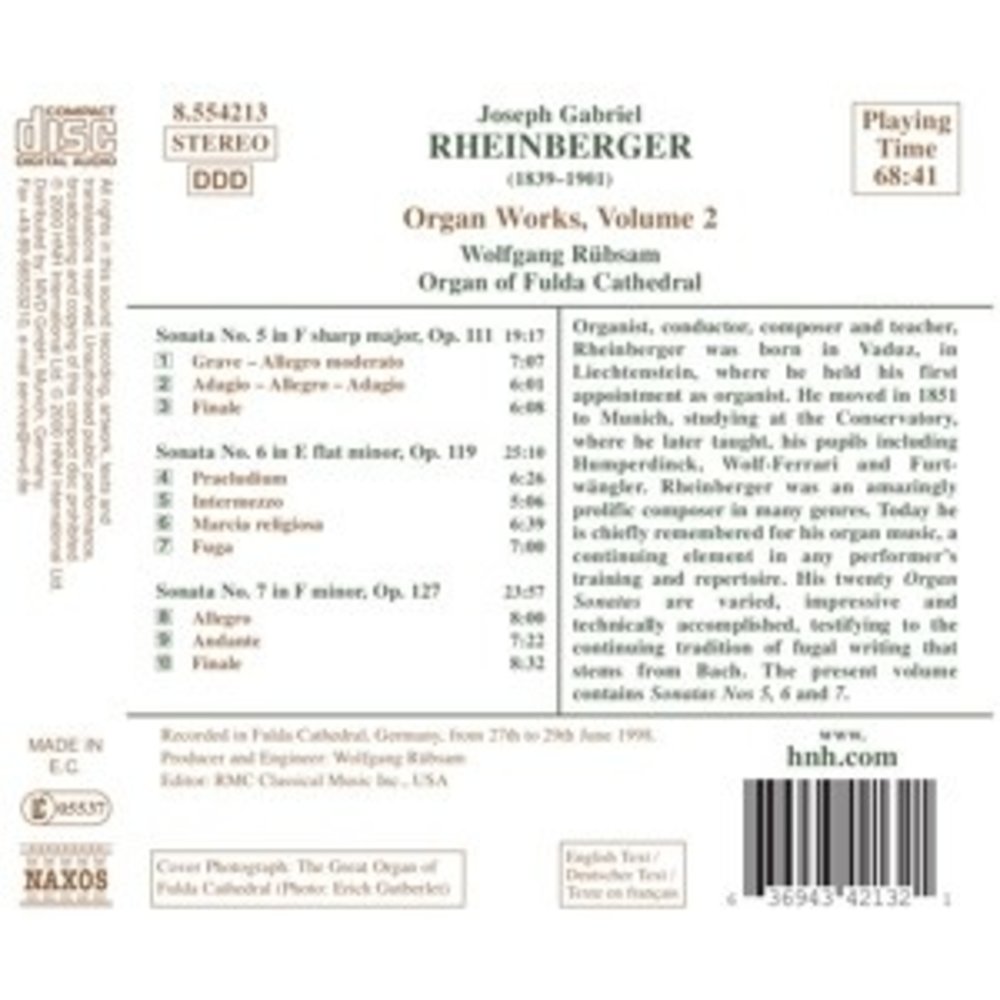 Naxos Rheinberger: Organ Works,Vol.2