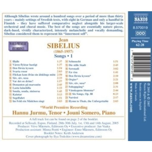 Naxos Sibelius: Songs, Vol. 1