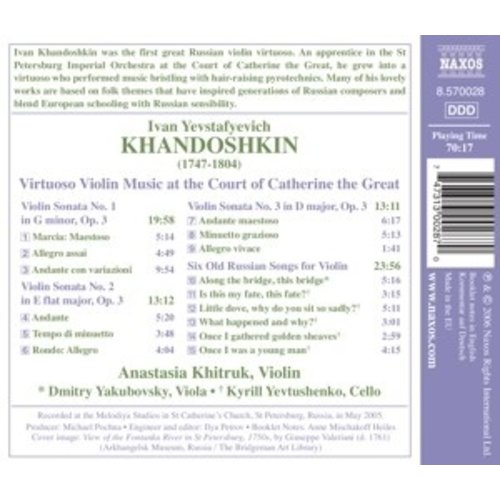 Naxos Khandoshkin: 3 Violin Sonatas,