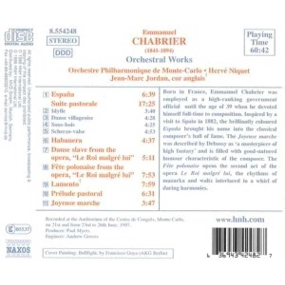 Naxos Chabrier: Orchestral Works