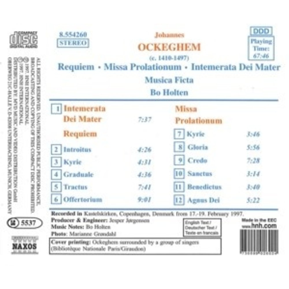 Naxos Ockeghem:requiem.missa Prolati