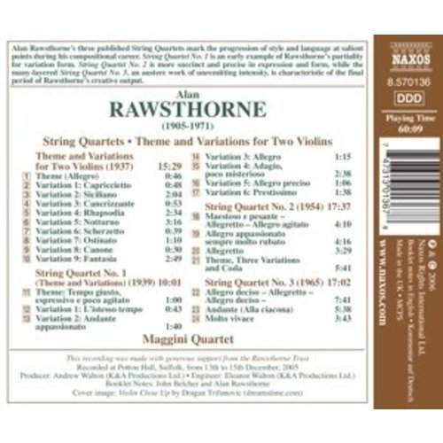 Naxos Rawsthorne:string Quartets N.1