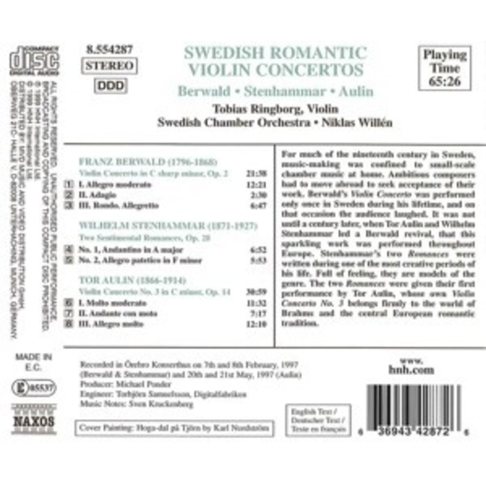 Naxos Swedish Romantic Violin Concer