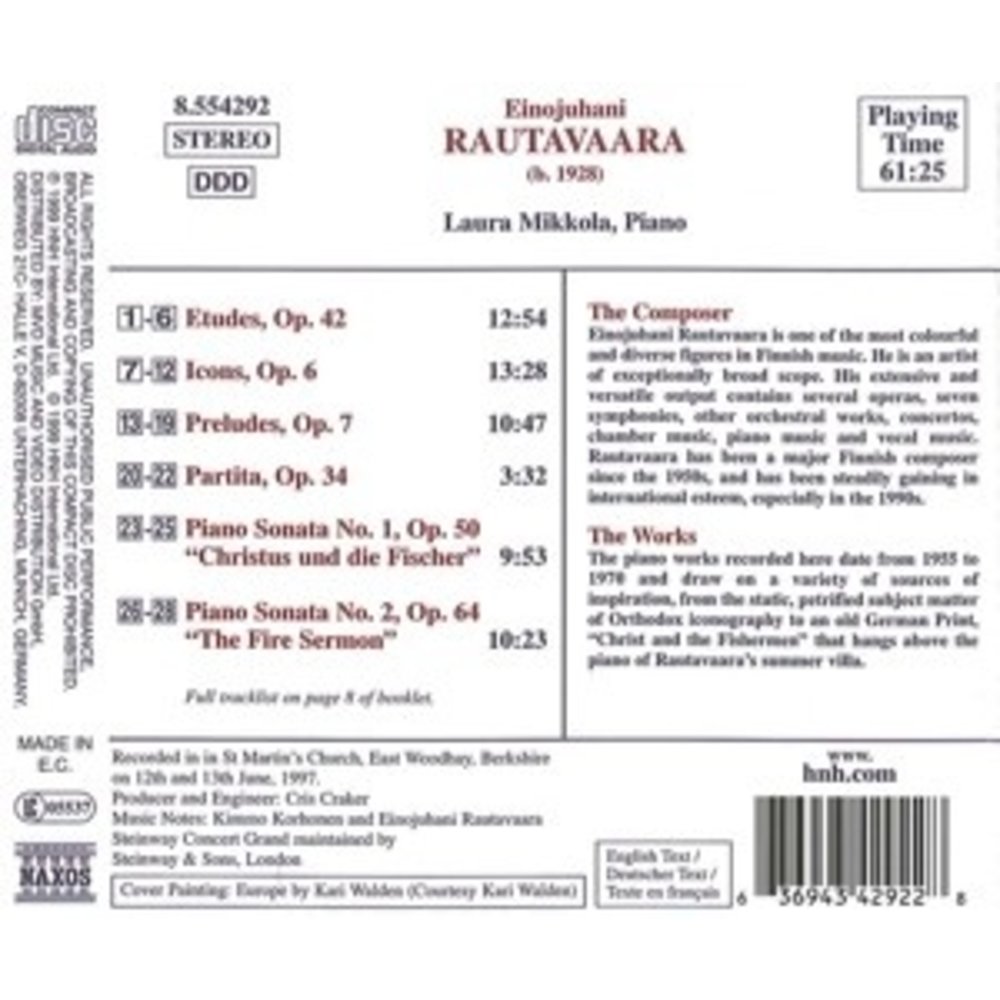 Naxos Rautavaara: Works For Piano