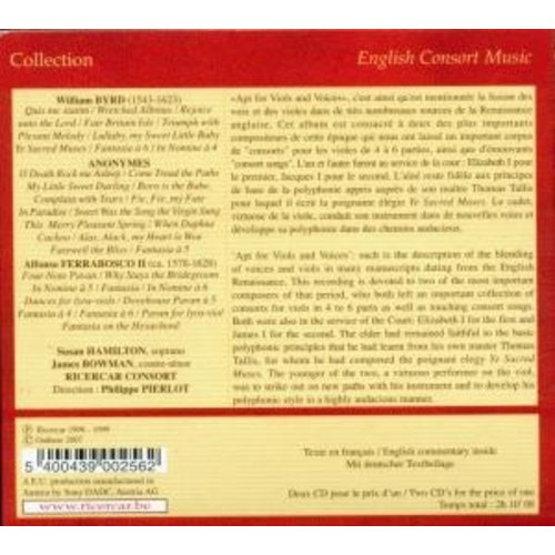 Ricercar Consort Music For Viols / Consort Songs