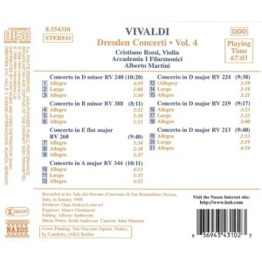 Naxos Vivaldi:dresden Concerti Vol.4