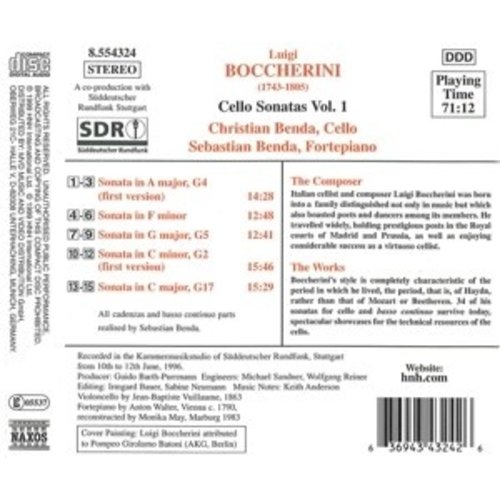 Naxos Boccherini:cello Sonatas Vol.1