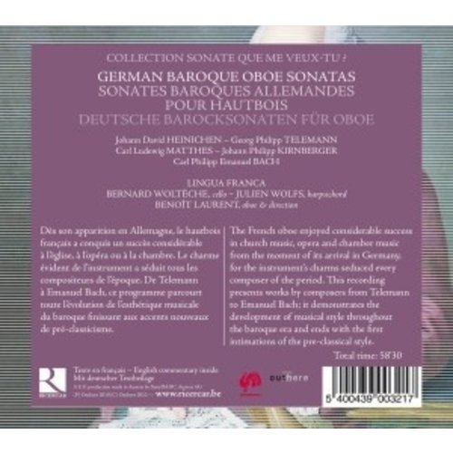 Ricercar German Baroque Oboe Sonatas