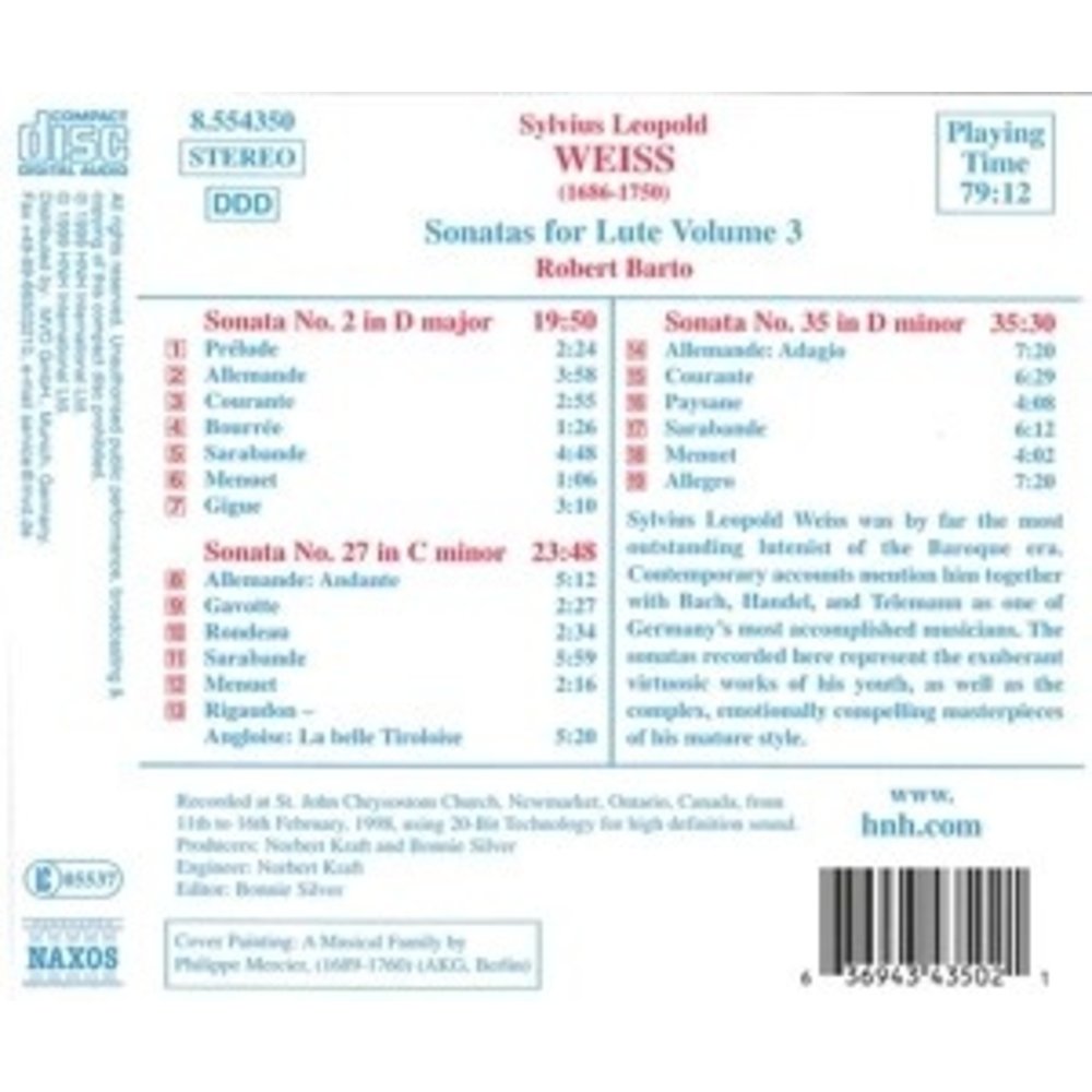 Naxos Weiss: Sonatas For Lute Vol.3