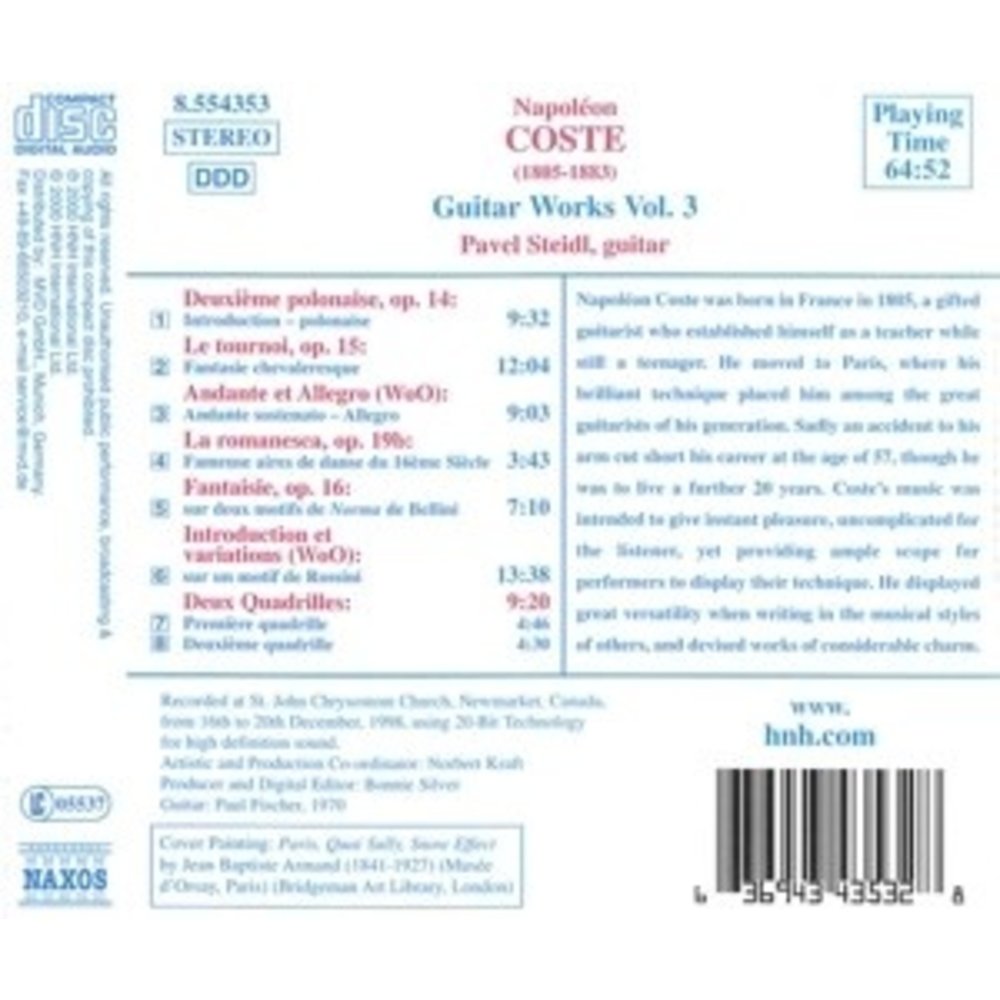 Naxos Coste: Guitar Works Opp.14-19
