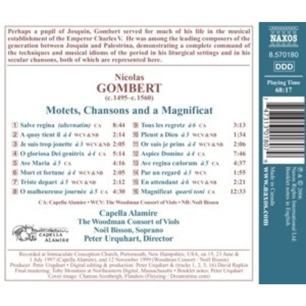 Naxos Gombert: Motets, Chansons