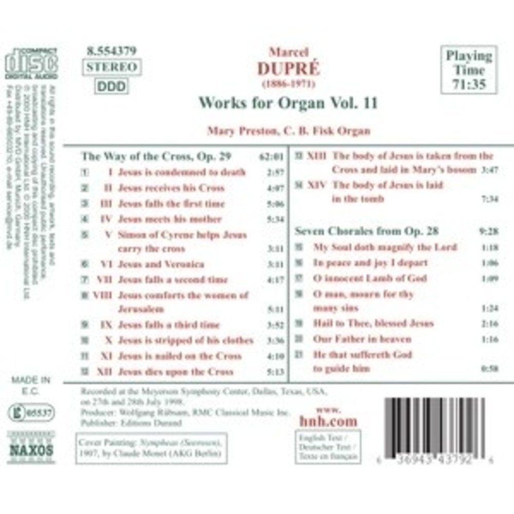 Naxos Dupre: Works For Organ Vol. 11