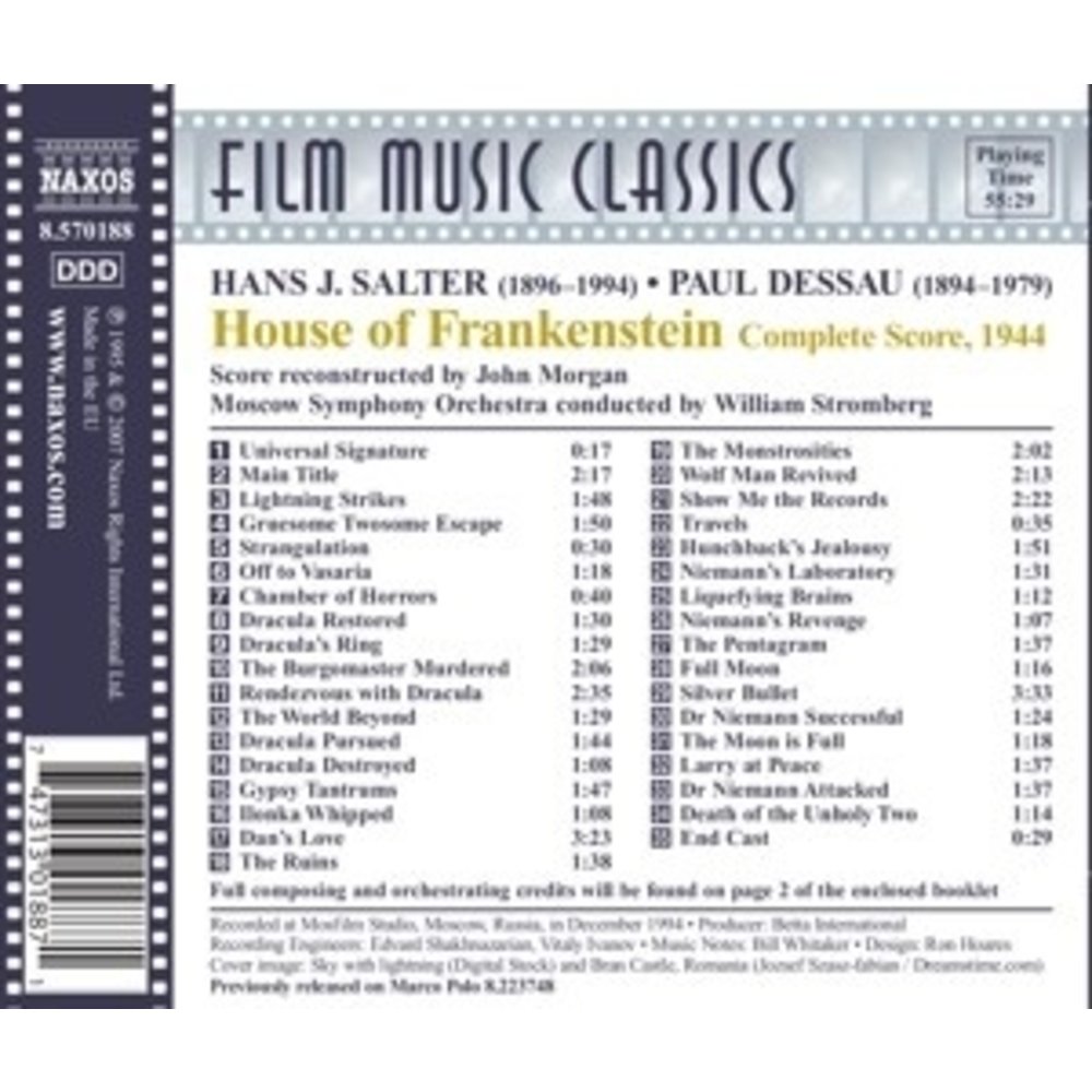 Naxos Salter/Dessau: House Of Frankenst