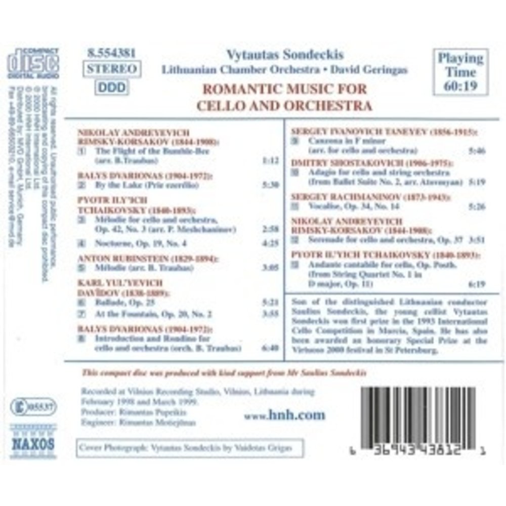Naxos Romantic Music For Cello & Orc