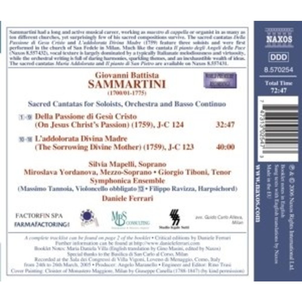 Naxos Sammartini:sacred Cantatas,J-C