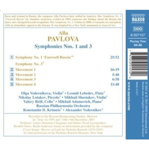 Naxos Alla Pavlova: Symph.nos.1 & 3