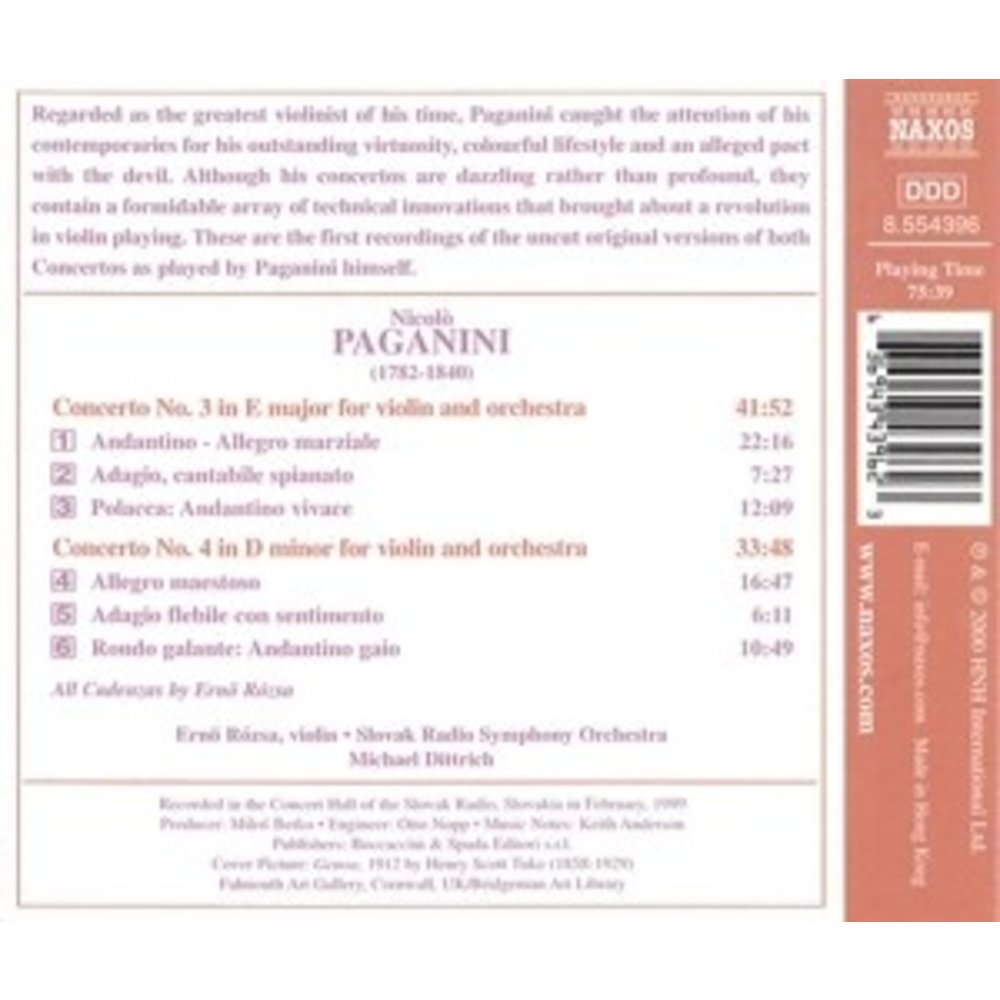 Naxos Paganini: Violin Conc.no.3 & 4