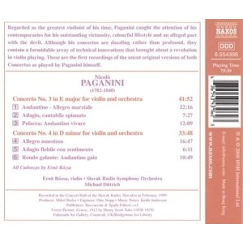 Naxos Paganini: Violin Conc.no.3 & 4
