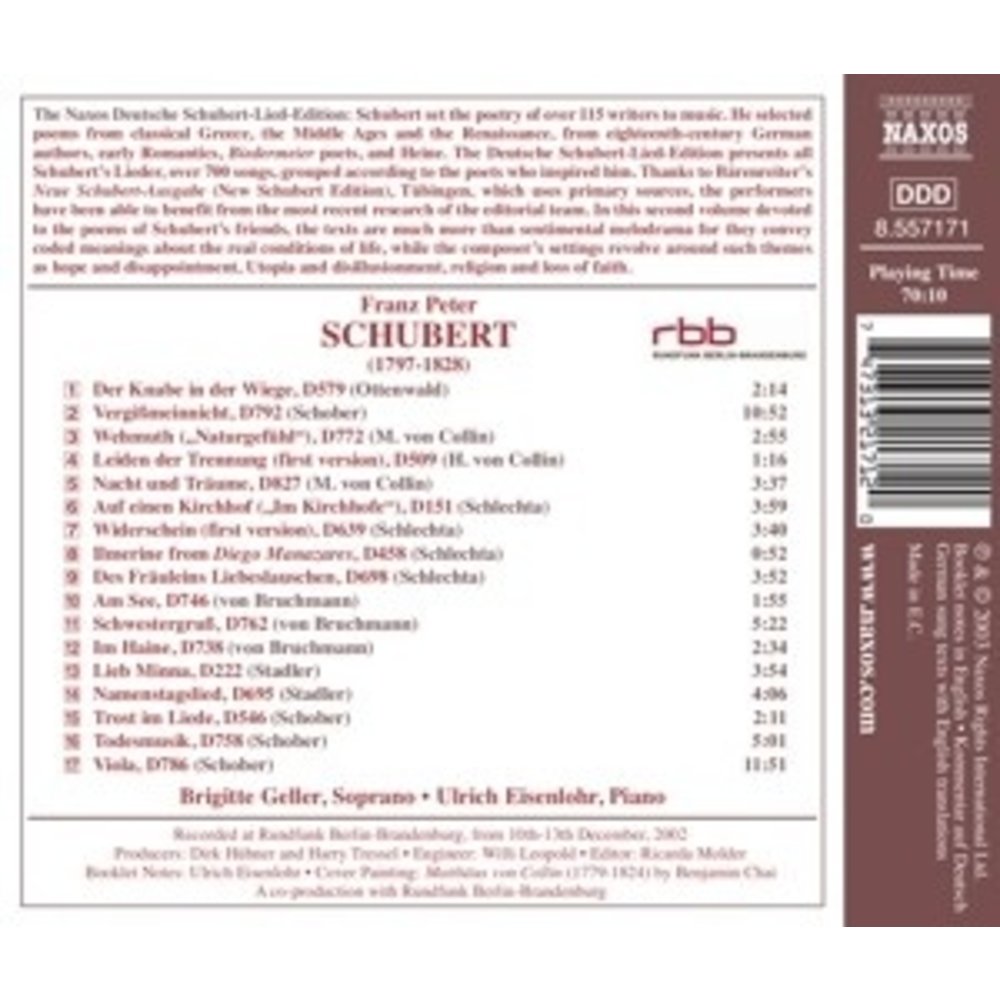 Naxos Schubert:schubert's Friendsv.2