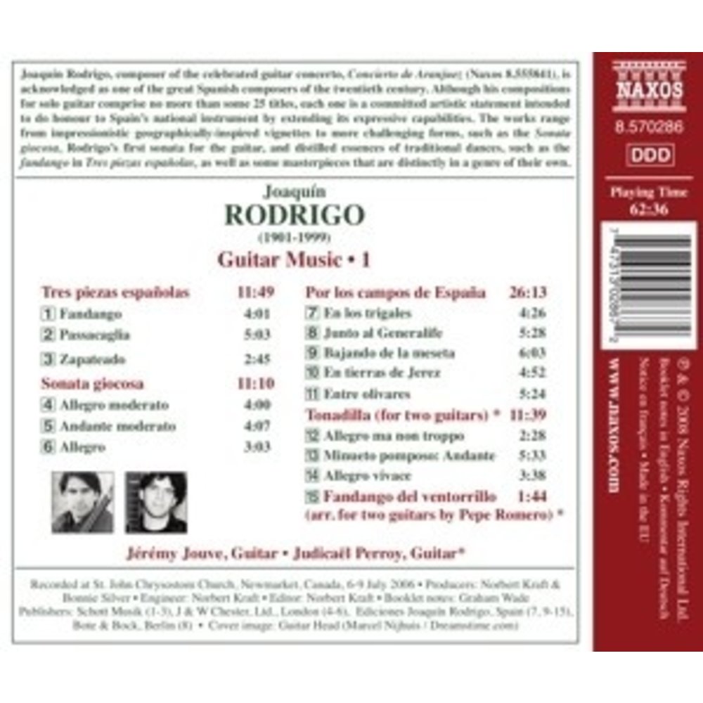 Naxos Rodrigo: Guitar Music Vol. 1