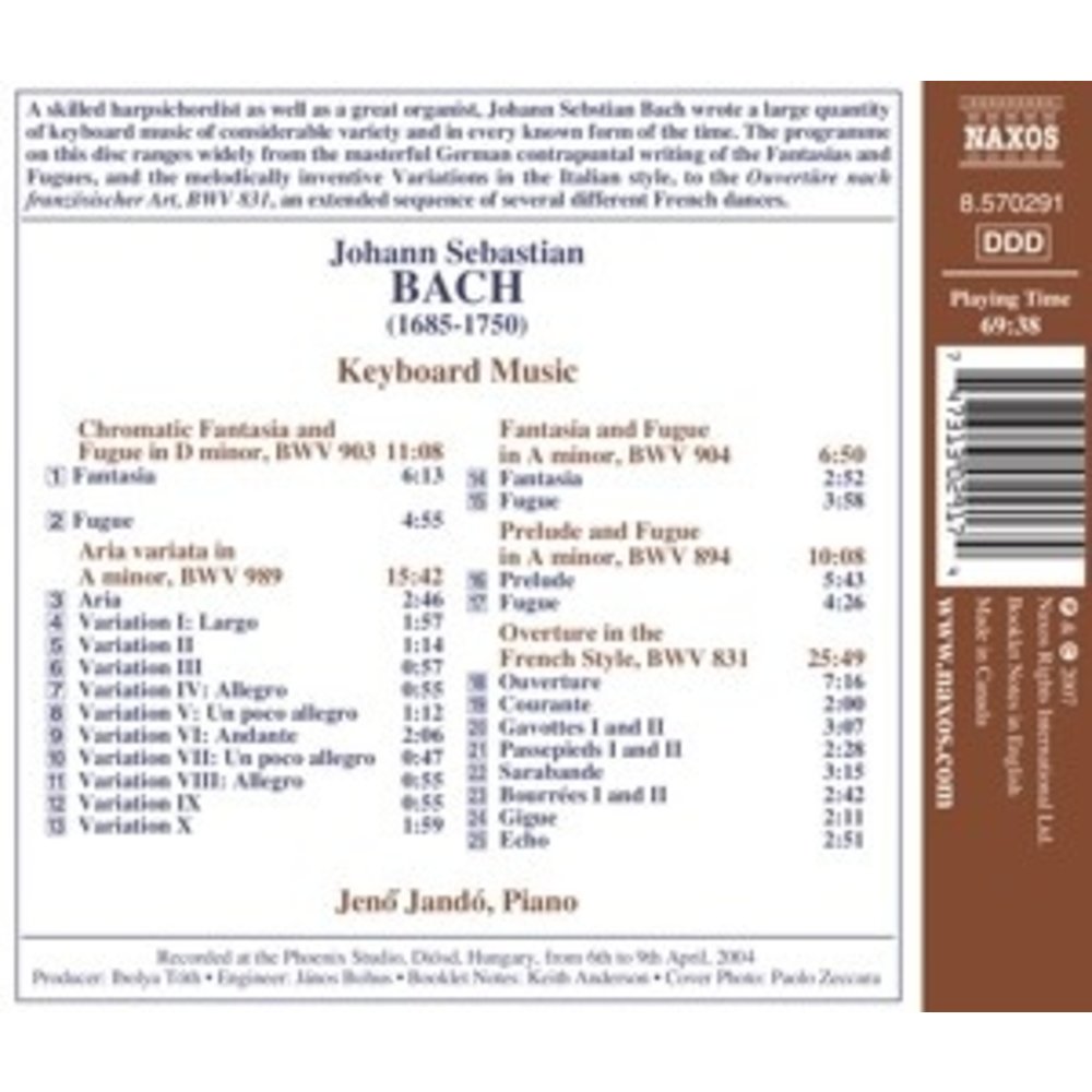 Naxos Bach: Chromatic Fantasia And Fugue