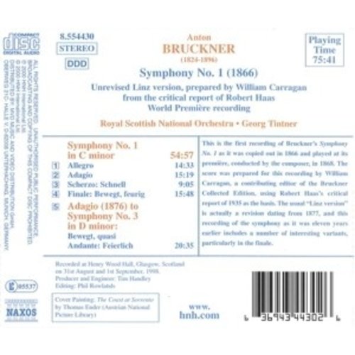 Naxos Bruckner:sym.no.1(1866 First V