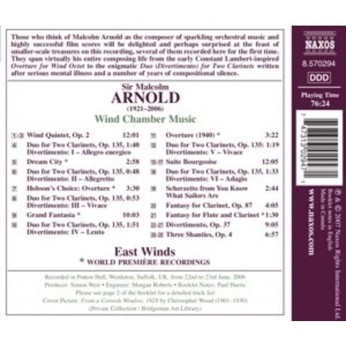 Naxos Arnold: Wind Chamber Music