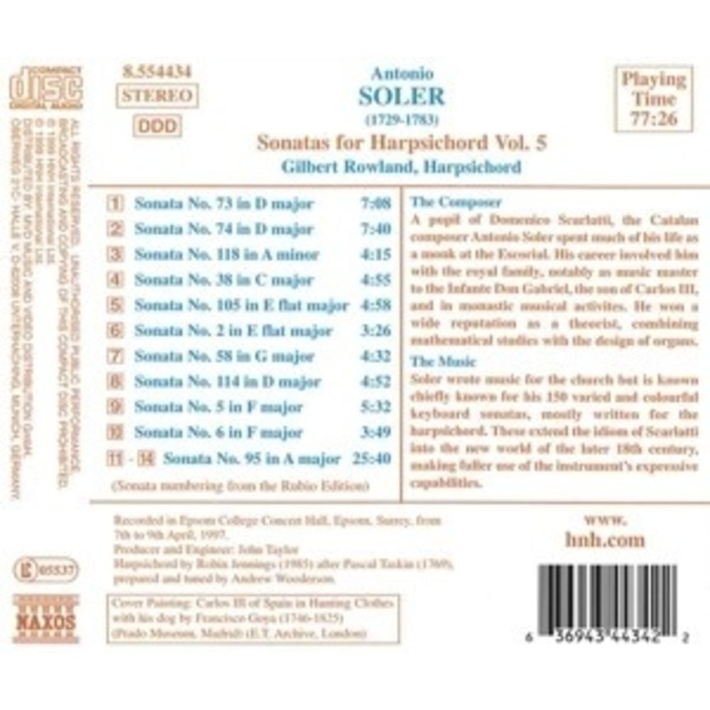 Naxos Soler: Harpsichord Son. Vol. 5