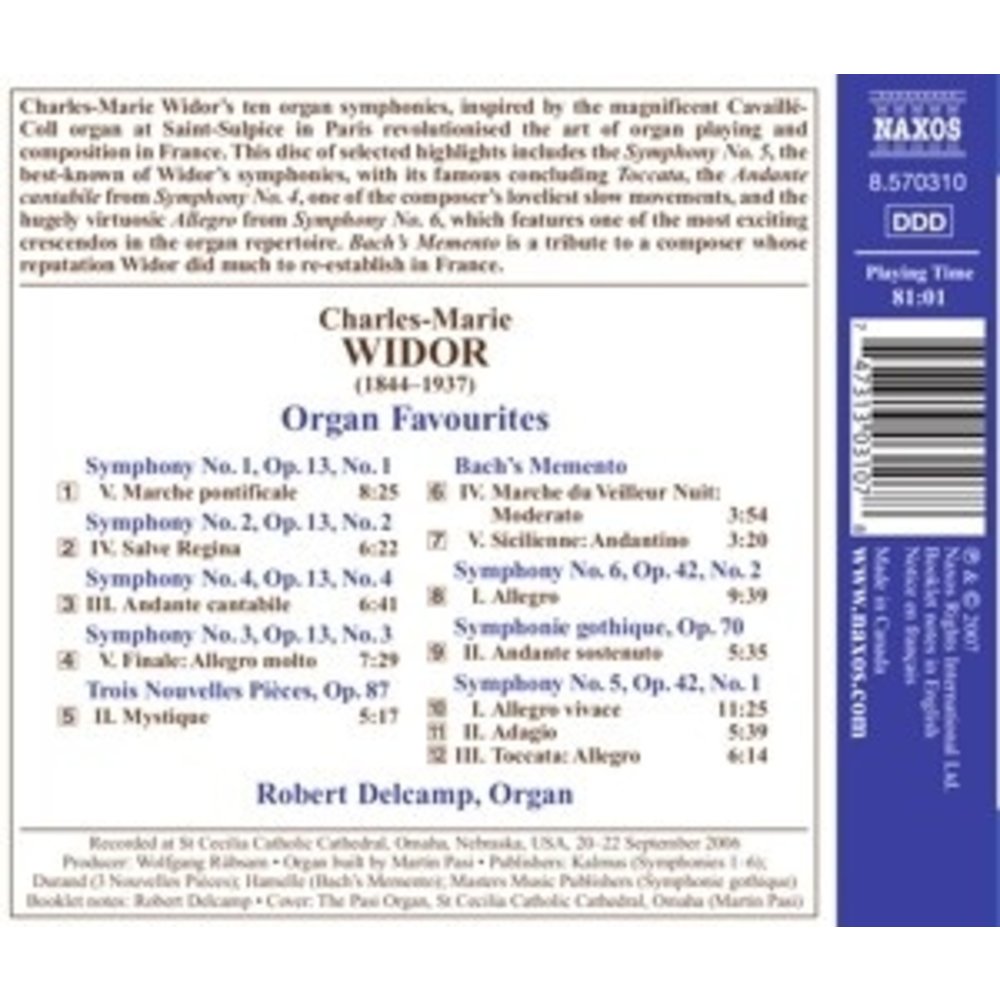 Naxos Widor: Organ Favourites