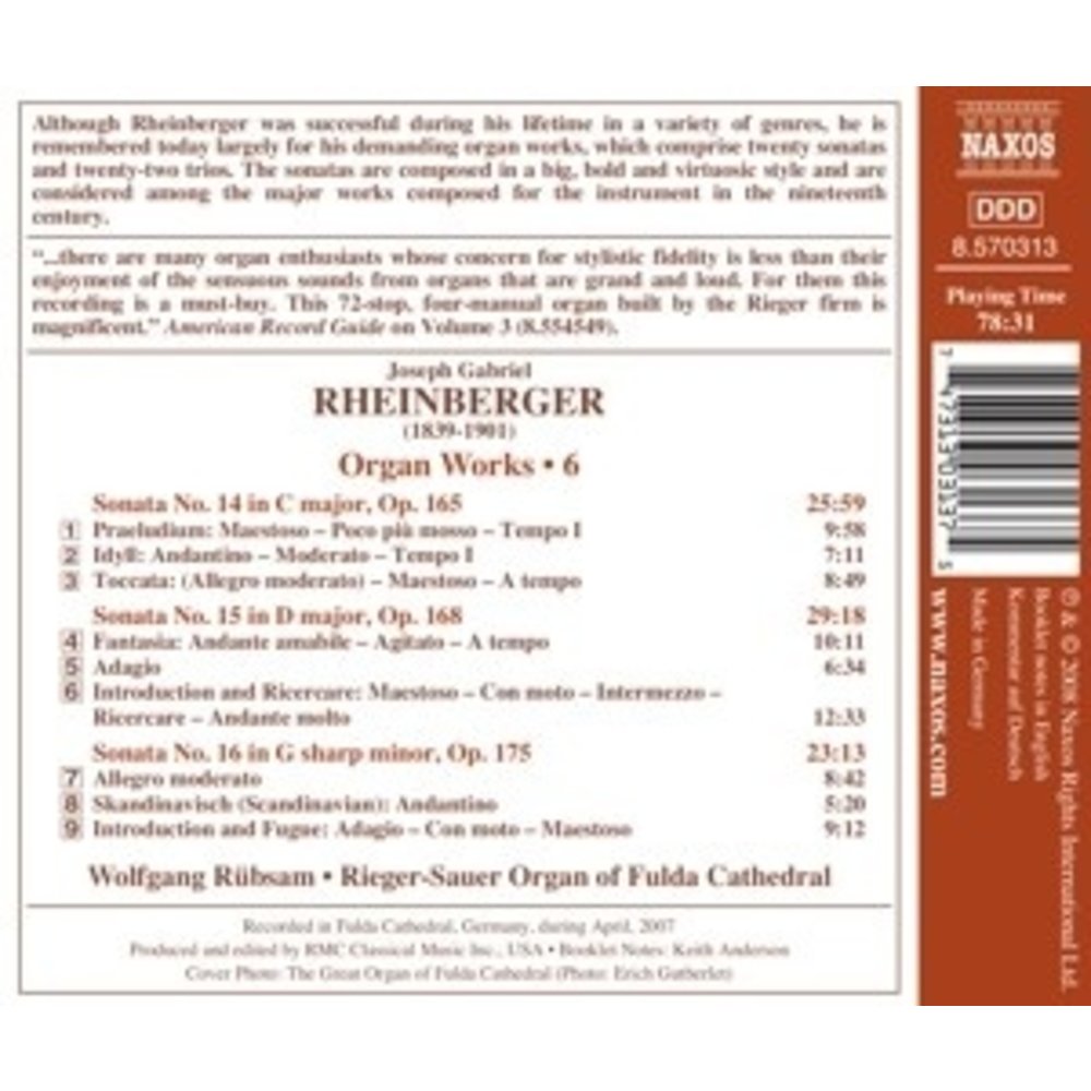 Naxos Rheinberger: Organ Works V. 6